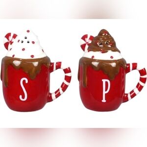 Christmas Hot Cocoa Peppermint Cute Salt/ Pepper Shakers Collectibles NWOB